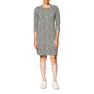 Touched by Nature Womens Organic Cotton 3/4 Sleeve Leopard print Dress Size M